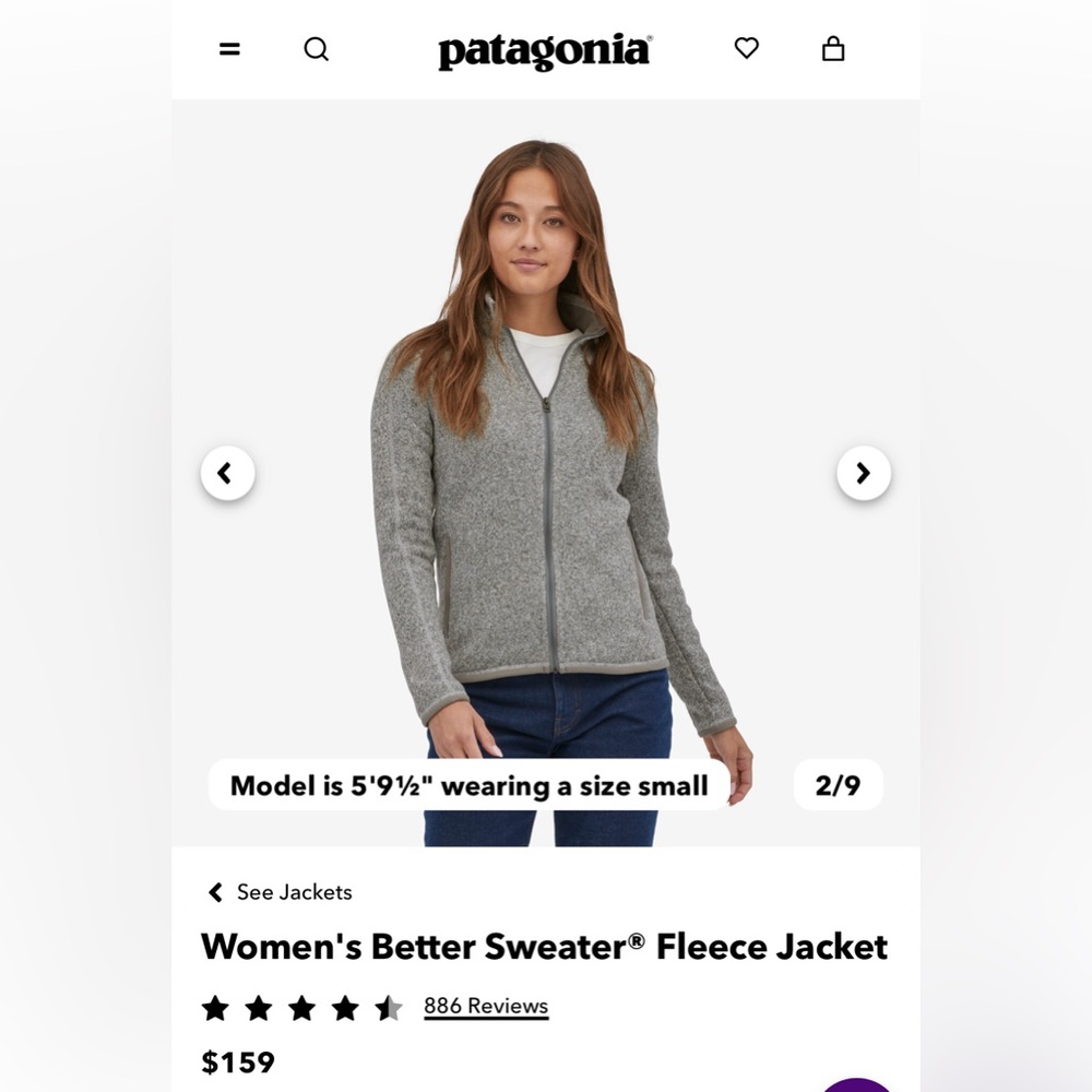 Patagonia Women’s Better Sweater Size Large